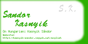 sandor kasnyik business card